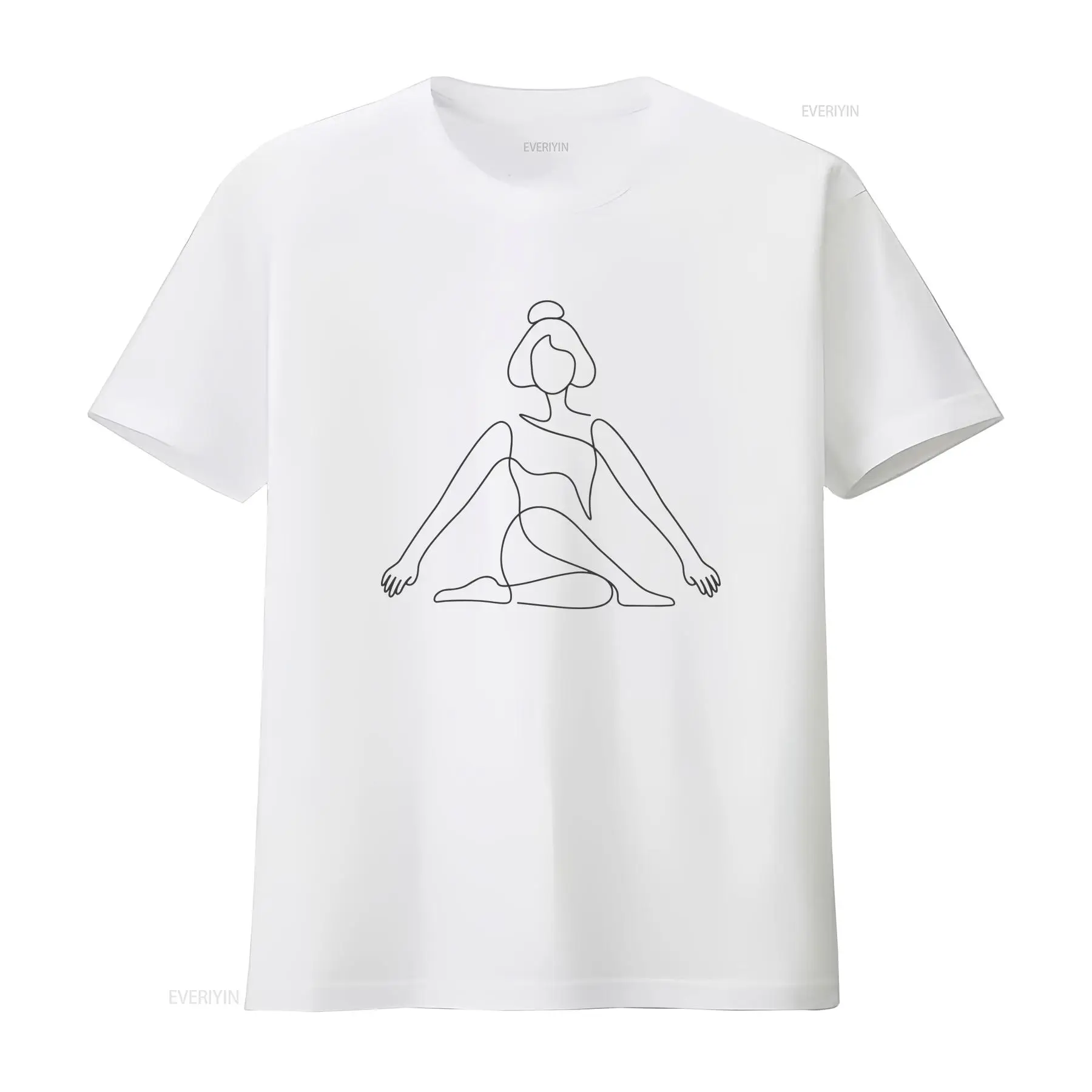 Zen Yoga Fitness - T-shirt One Line Yoga Pose, minimaliste,