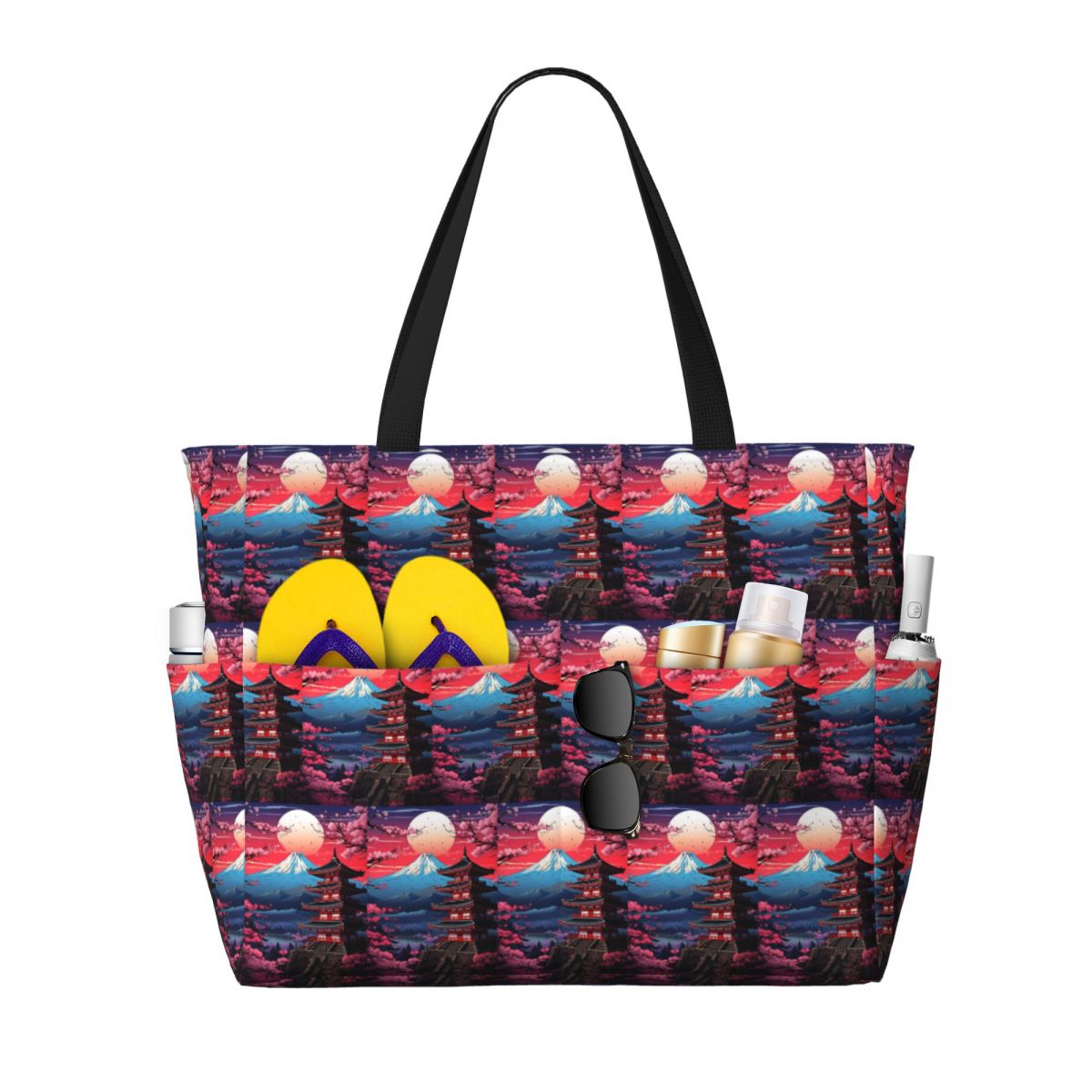 Yoga Fitness Levis - Sac de plage japonais avec fleurs