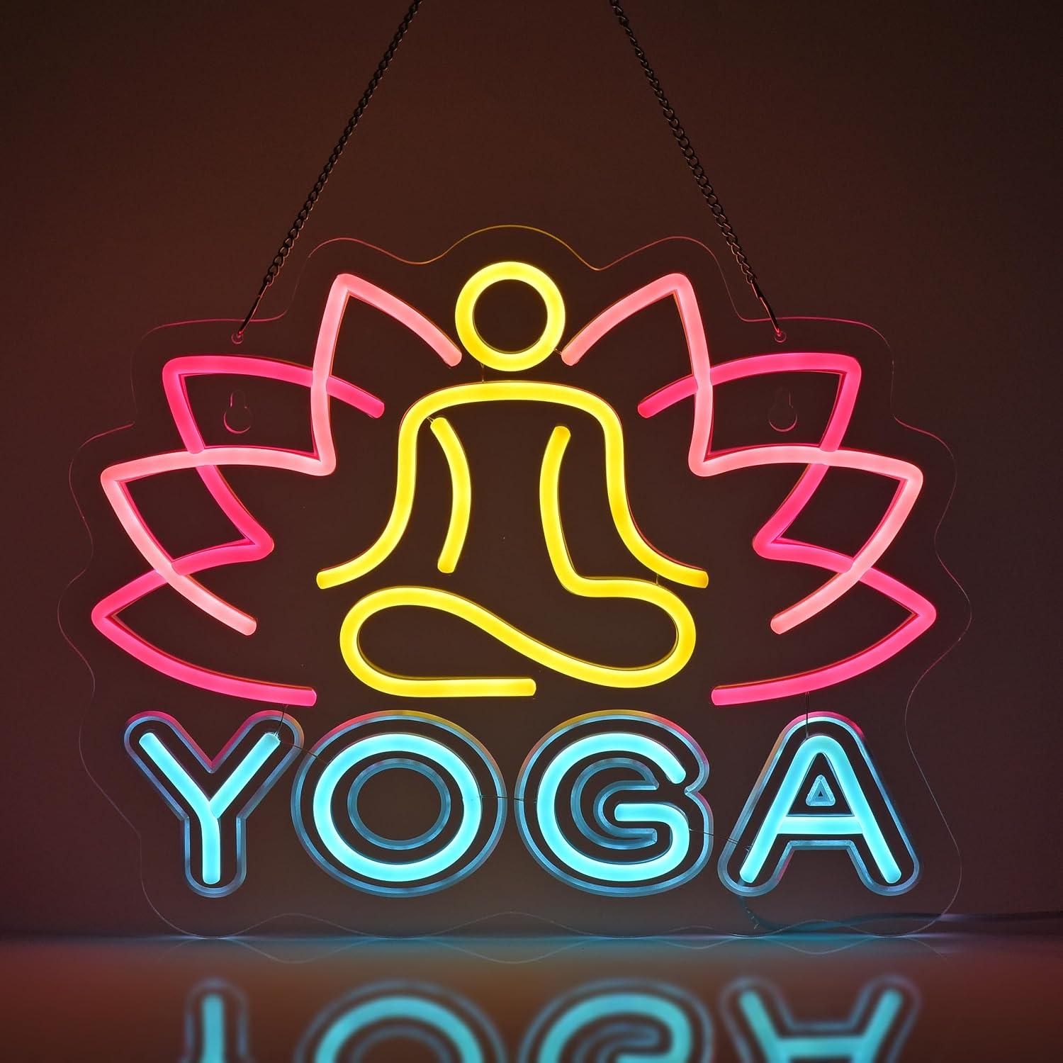 Yoga Fitness Rooms - Enseigne néon Yoga à LED dimmable