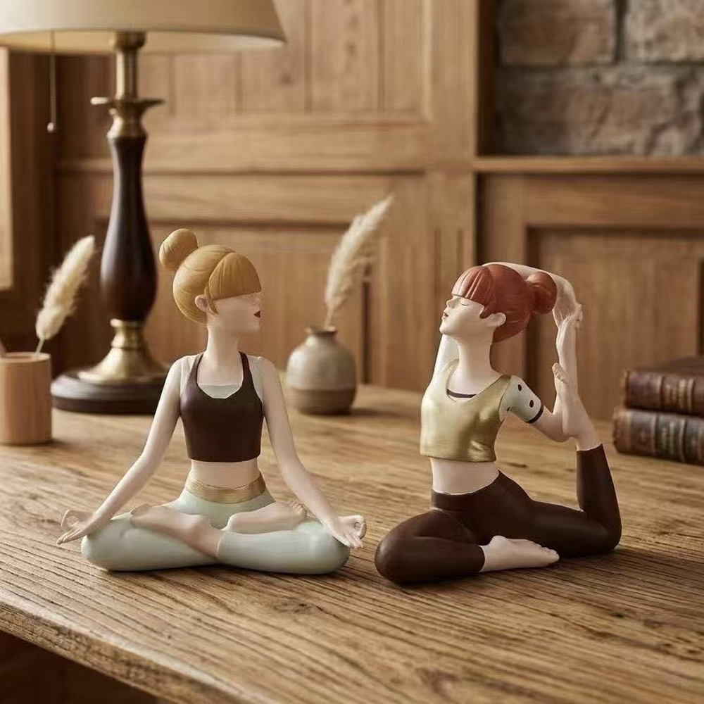 Zen Yoga Fitness - Statue de femme faisant du yoga,