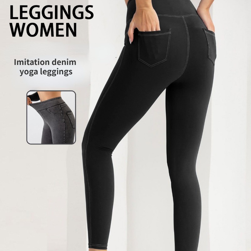 Leggings de yoga imitation den - Yoga Fitness Levis avis et prix