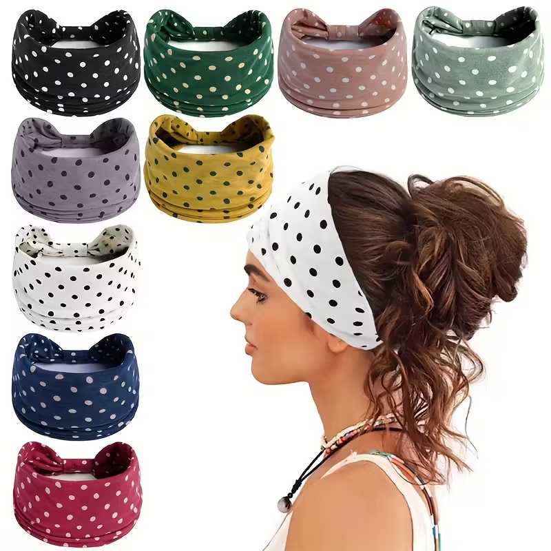 Bandeaux noués à pois Boho mod - Yoga Fitness Band avis et prix