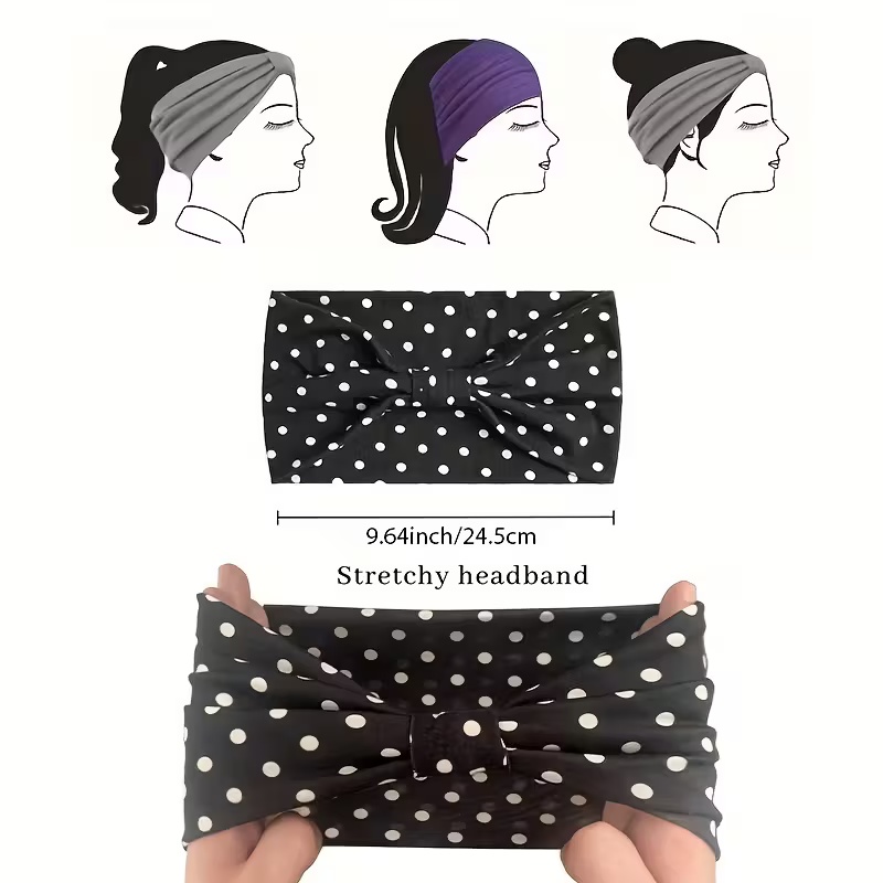 Bandeaux noués à pois Boho mod - Yoga Fitness Band avis et prix