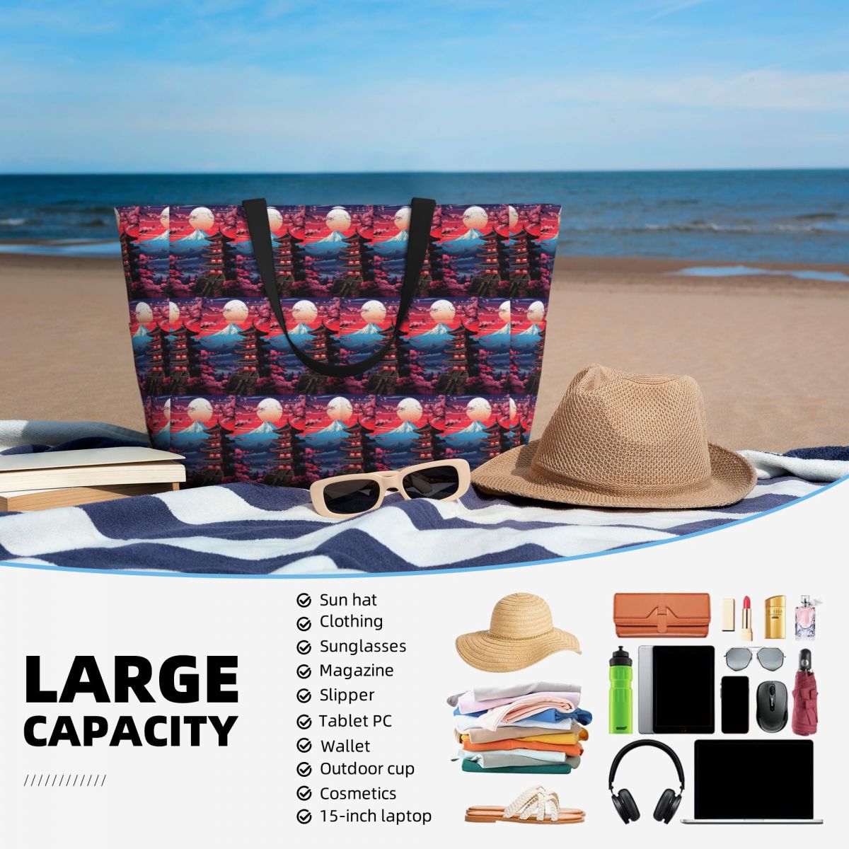 Sac de plage japonais avec fle - Yoga Fitness Levis avis et prix