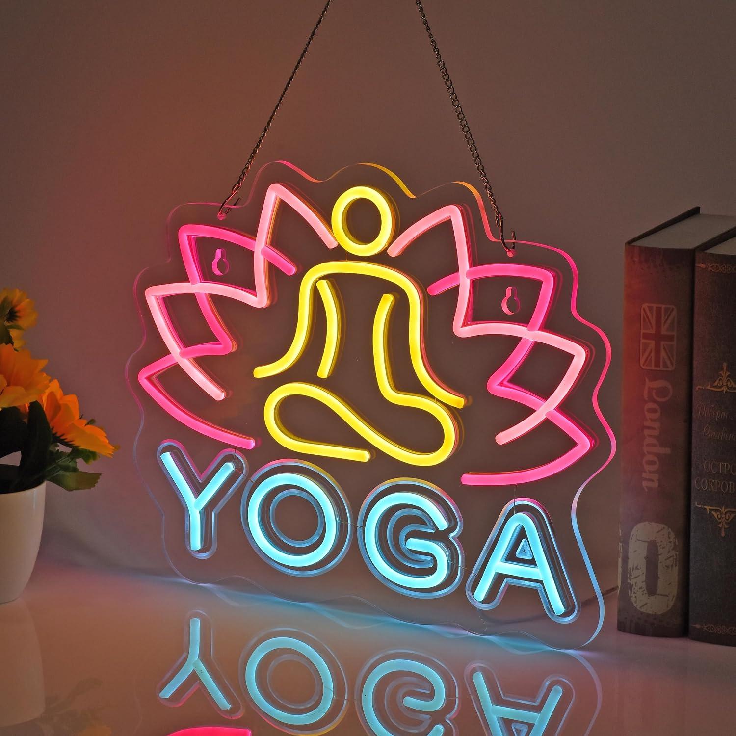 Enseigne néon Yoga à LED dimma - Yoga Fitness Rooms avis et prix