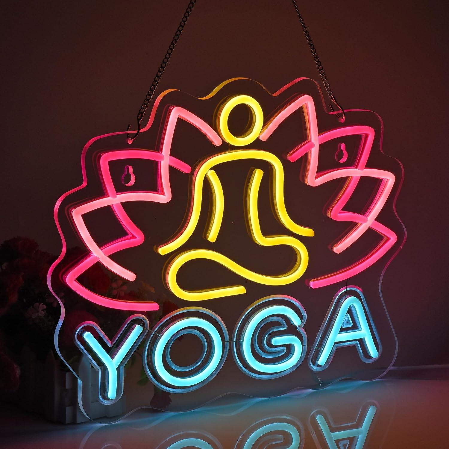 Enseigne néon Yoga à LED dimma - Yoga Fitness Rooms avis et prix