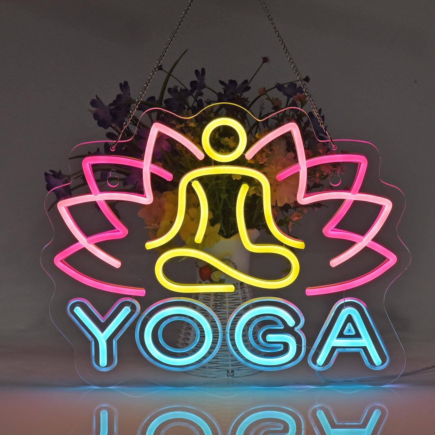 Enseigne néon Yoga à LED dimma - Yoga Fitness Rooms avis et prix