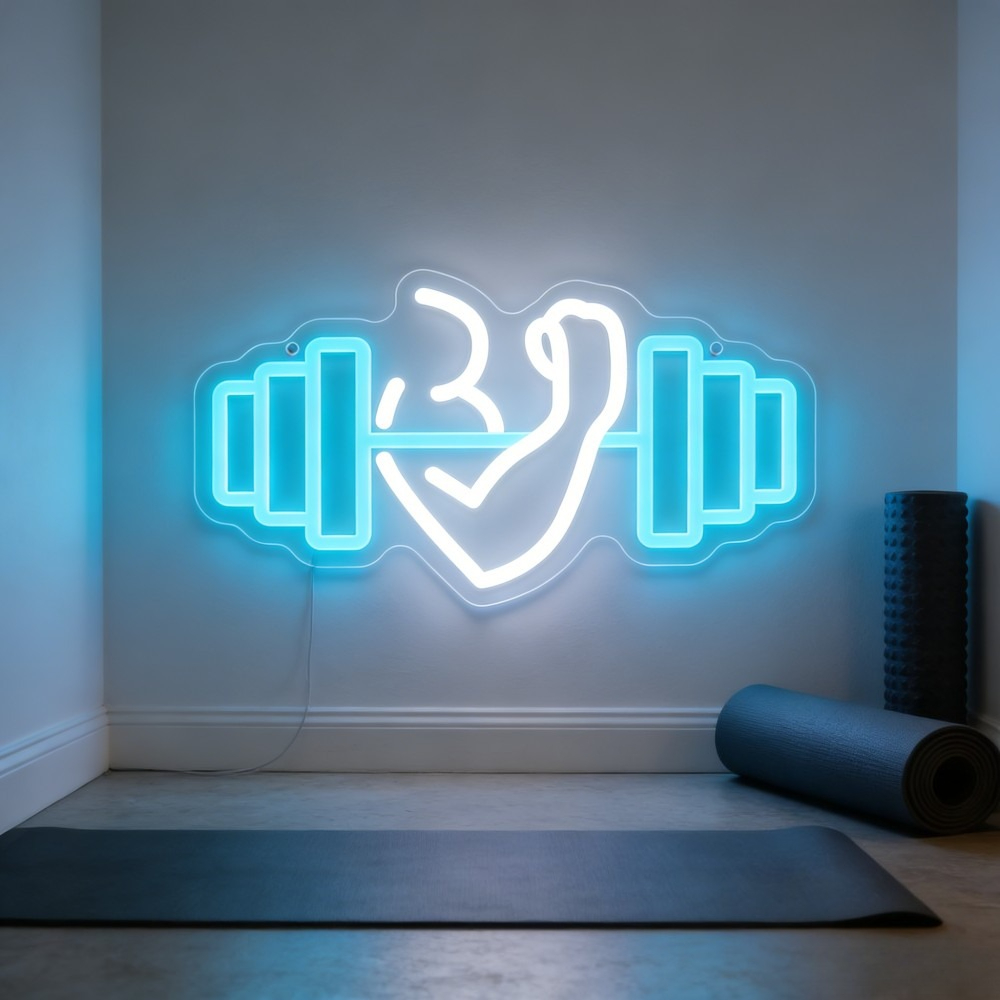 Enseigne néon LED Bicep Dumbbe - Yoga Fitness Rooms avis et prix