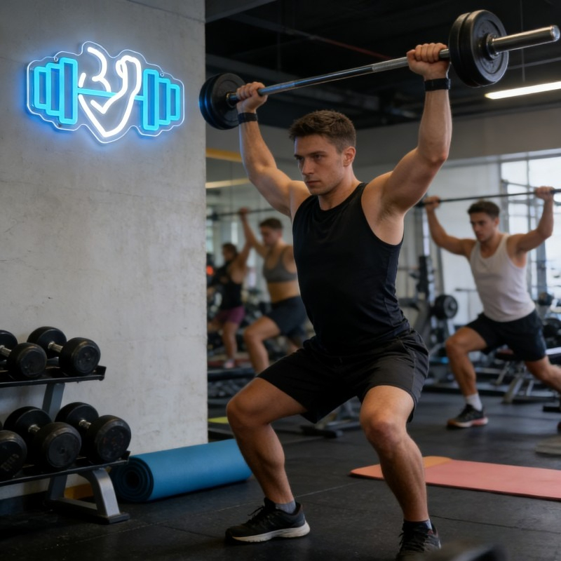 Enseigne néon LED Bicep Dumbbe - Yoga Fitness Rooms avis et prix